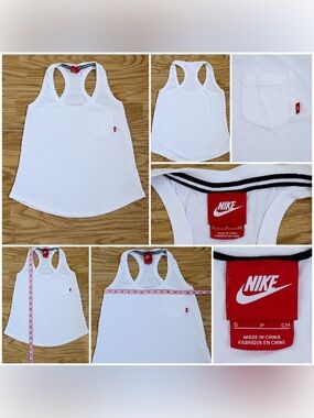 Nike Women’s White Racerback Pocket Tank Top Size Small